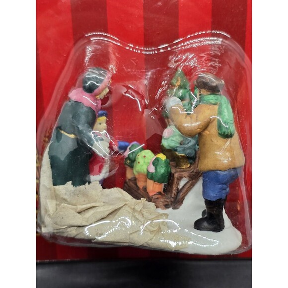 Vtg Caldor Share the Joy Village Accessorie Plant Sale Stand Man Woman Child New - Picture 2 of 9